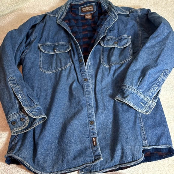 Levi's Other - Vintage Levis Shirt Mens Blue Fleece Lined Shacket Chore Jacket Jean Denim-XL